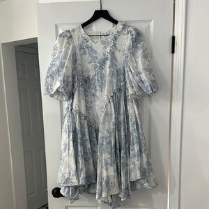 Floral Blue and White Dress